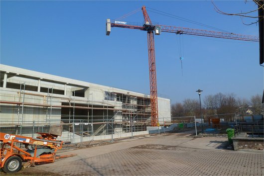 Rohbauphase des Neubaus in der Leipziger Straße 77 in Erfurt (Foto: FHE/ Hahn)