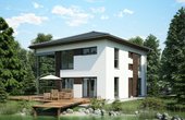 Außenansicht des OKAL Musterhauses in Ingolstadt nach KfW-Effizienzhaus 55 Standard. (Foto: OKAL Haus GmbH)