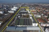 Luftbild des rund 70.000 m² großen ehemaligen Siemensareals des Grundeigentümers und Projektentwicklers i+R (Foto: i+R)