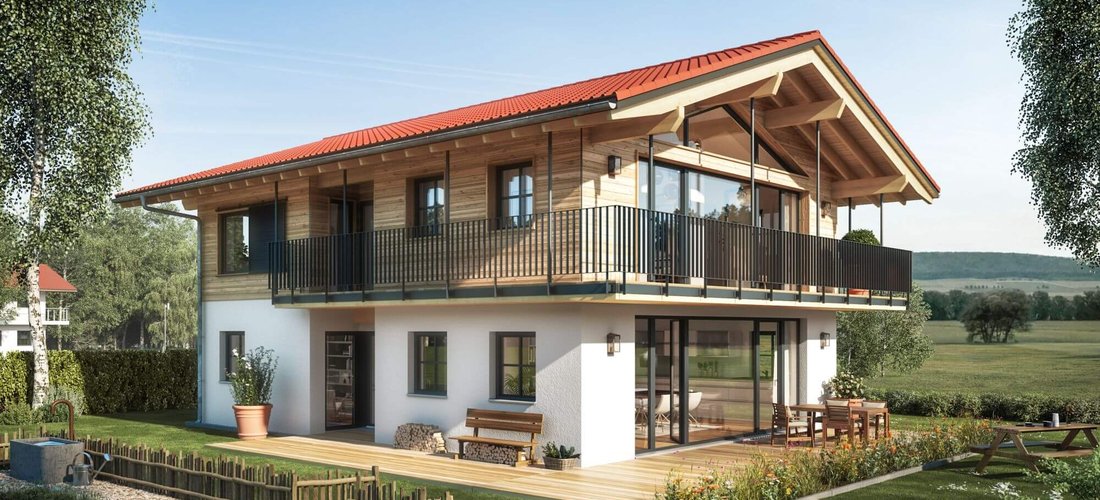 Das Musterhaus "Liesl" vereint traditionelle Architektur mit moderner Bau- und Haustechnik. (Foto: Bundesverband Deutscher Fertigbau (BDF) / Regnauer)